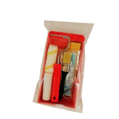 Multi Function Mini 4" Plastic Tray Set With Brush And Roller